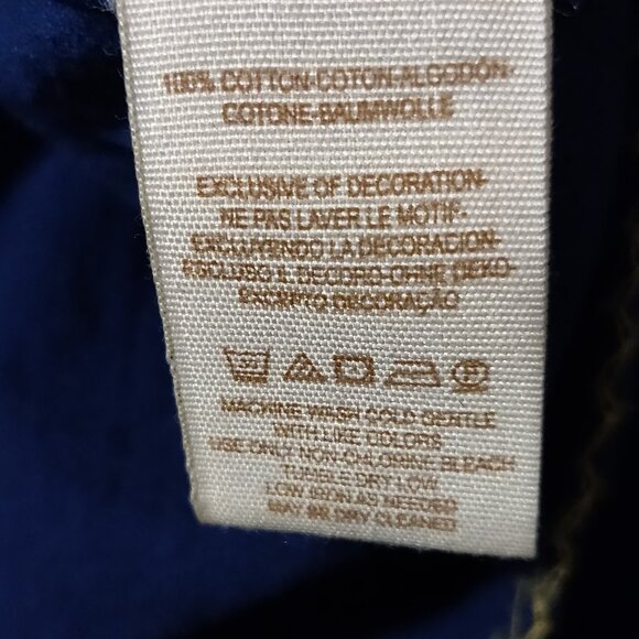 Free People Cherry Bomb Navy Blue Embroidered Boho Cropped Top SIZE SMALL - Picture 5 of 8